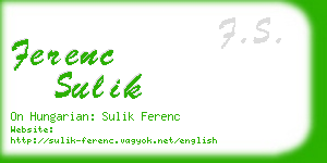ferenc sulik business card